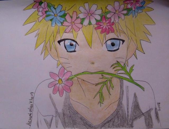 Naruto with flowers