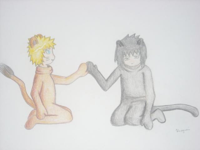 Sasuke and Naruto like big cats