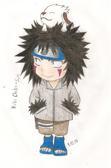 My FanArt - Kiba & Akamaru (chibíci)