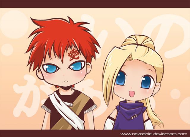 Chibi Gaara and Ino