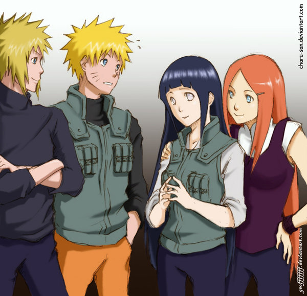 Yondaime and naruto and kushina and hinata 