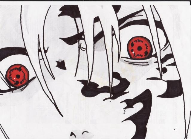 Sasuke-Sharingan and Dark seal