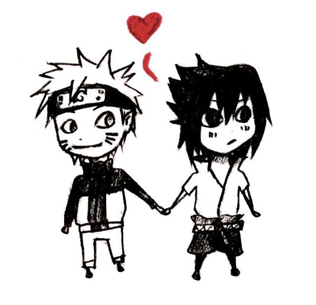 SasuNaru chibi love