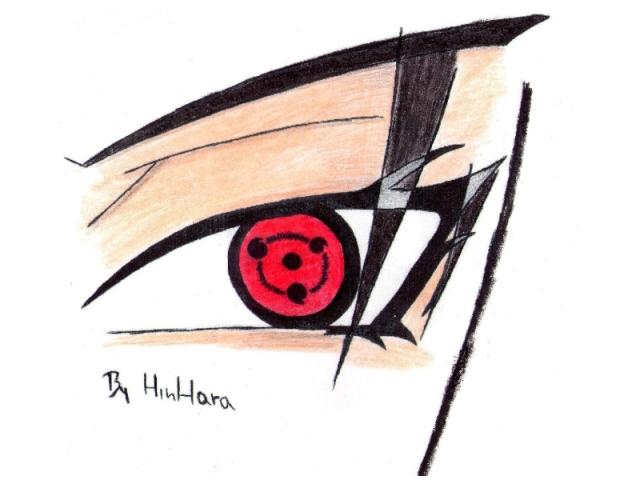 Itachiho Sharingan Barevně