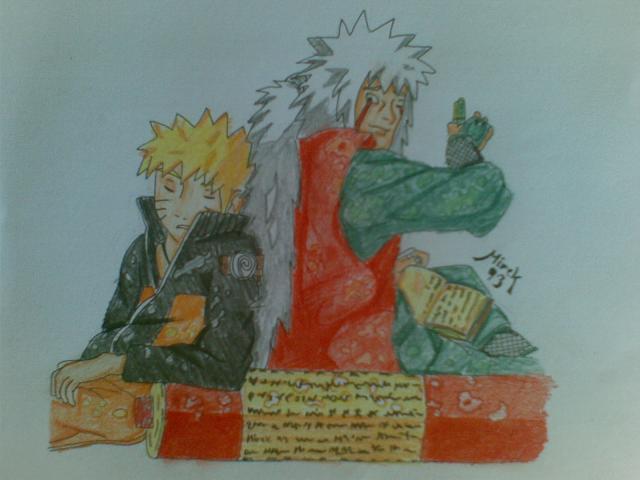 Jiraiya and Naruto by Mirek93 - my third color FA :D