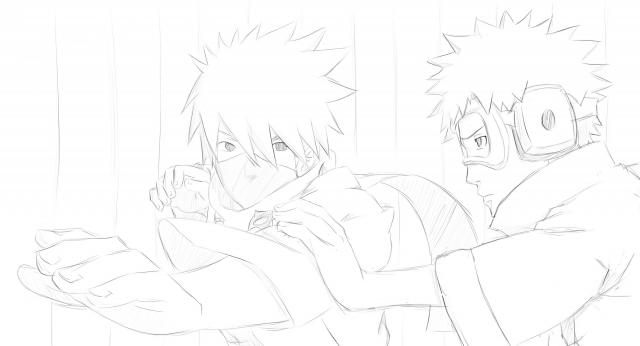 Kakashi vs Obito sketch