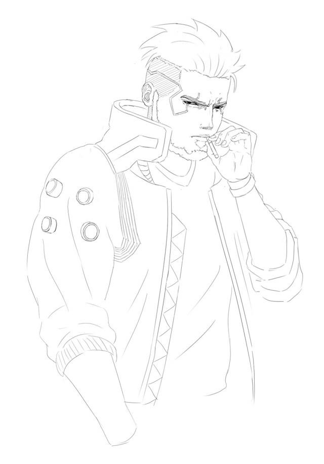 Cyberpunk Asuma sketch