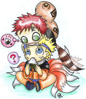 Gaara and Naruto tailed beast