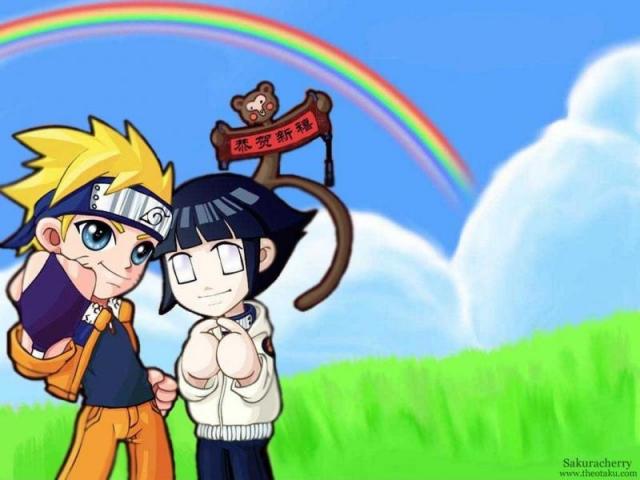 Chibi Naruto, Hinata and Monkey???