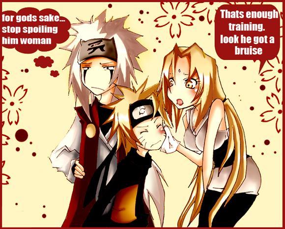 Jiraiya and Naruto and Tsunade