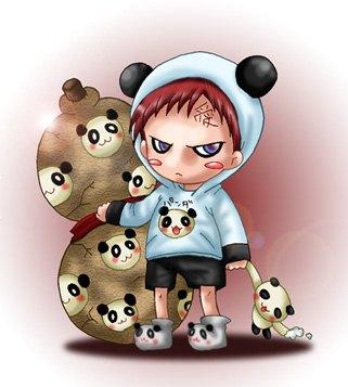 Chibi gaara No Sabaku and ... Pandas!!!