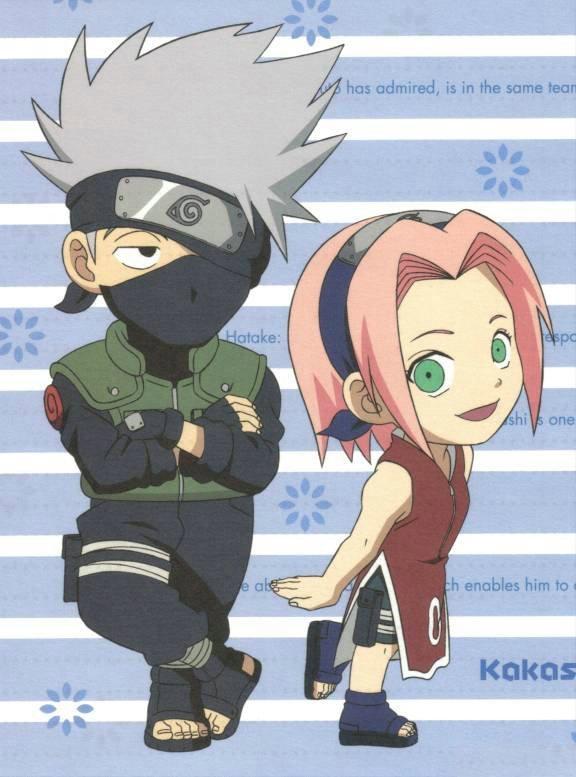 Chibi Hatake Kakashi and Haruno Sakura