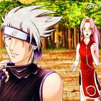 Kakashi bez masky a Sakura