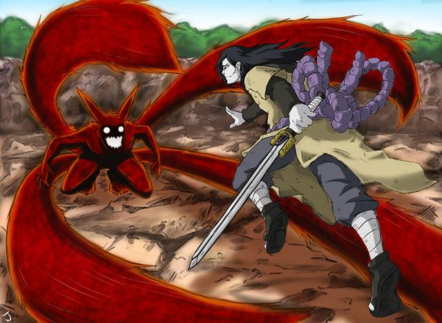 Orochimaru vs Kyuubi