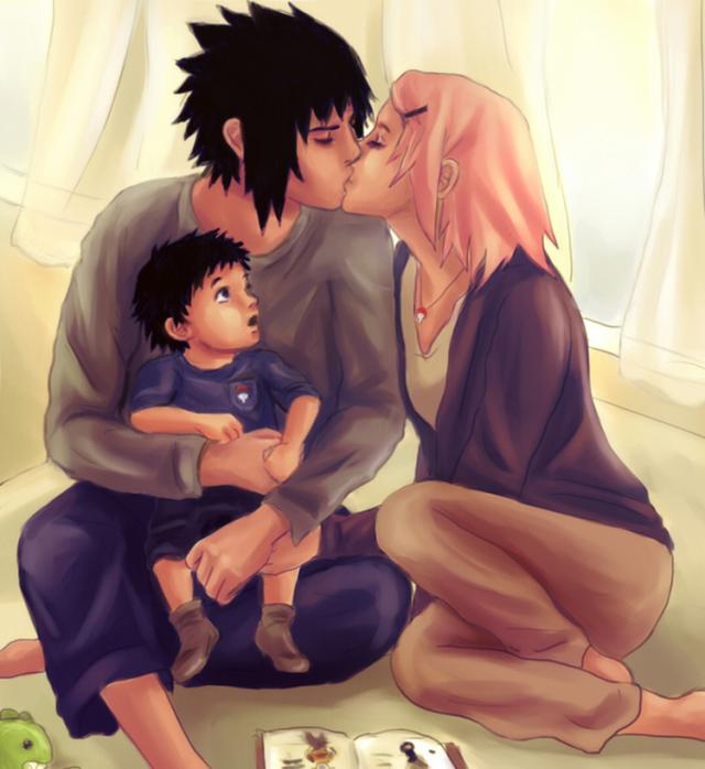 Sasuke,Sakura a malý Uchiha