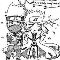 Kakashi a Naruto kyuubi mode 