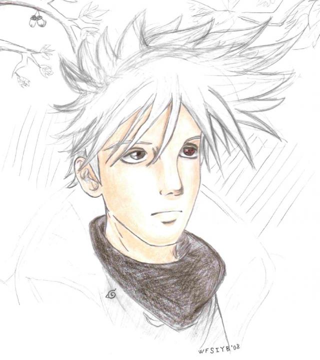 Kakashi without mask, foreheadprotector and secret